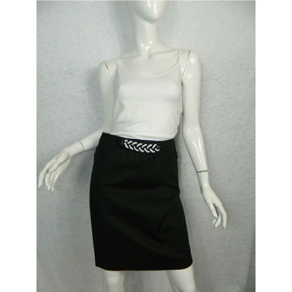 Eccoci Cotton Braided Waistband Pencil Skirt Sz 2‎